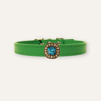 【Mori Cat】Luxury Cat Collar with Interchangeable Gem Charms-Green