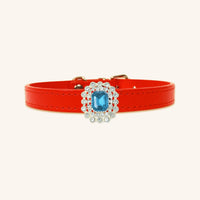 【Mori Cat】Luxury Cat Collar with Interchangeable Gem Charms-Red