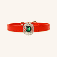【Mori Cat】Luxury Cat Collar with Interchangeable Gem Charms-Red