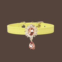 【Mori Cat】Luxury Cat Collar with Interchangeable Gem Charms-Yellow