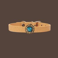 【Mori Cat】Luxury Cat Collar with Interchangeable Gem Charms-Beige