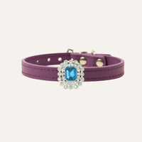 【Mori Cat】Luxury Cat Collar with Interchangeable Gem Charms-Purple