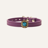 【Mori Cat】Luxury Cat Collar with Interchangeable Gem Charms-Purple