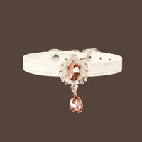 【Mori Cat】Luxury Cat Collar with Interchangeable Gem Charms-White