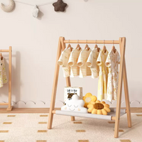 Pet Clothes Rack Dress up Storage Wooden Clothes Organizer