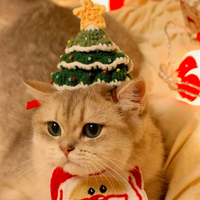 手工编织羊毛小帽子-圣诞树款