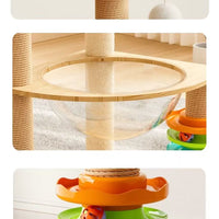 Cozy Wooden With Spinning Toy Cat Tree 120cm