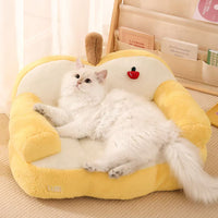 Little Apple! Soft Yellow Sofa Pet Bed