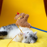 【PETSVILLE】PawSwing Cat Teaser Wand – Interactive Feather & Bell Toy for Cats, Self-Play & Boredom Relief