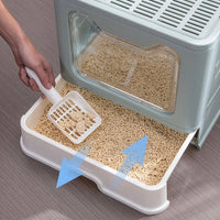 【6th Anniversary】Cat Litter Box with Front Entry Top Exit