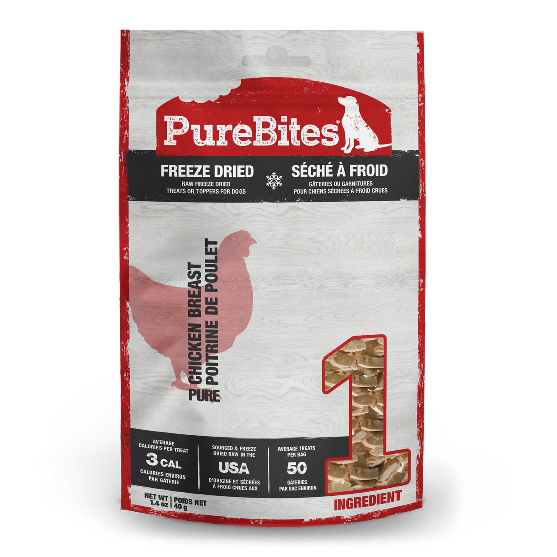 【Purebites】Dog Treat - Freeze-Dried Chicken Breast 60g