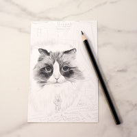 Personalized Pet Portrait Drawing - 4'x6" Canvas & Frame Included