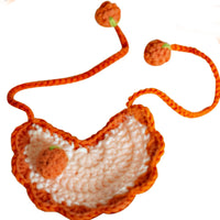 手工毛线围兜 - 橙子