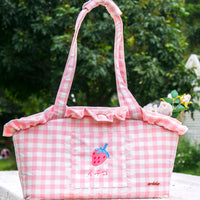 夏日野餐风格纹宠物包