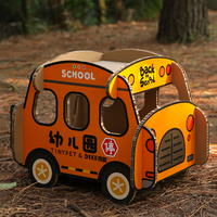 Kindergarten School Bus Cat Scratchboard