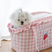 夏日野餐风格纹宠物包