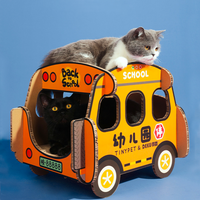 Kindergarten School Bus Cat Scratchboard