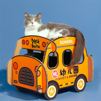 Kindergarten School Bus Cat Scratchboard