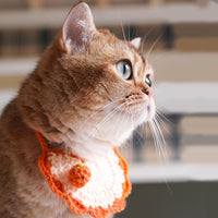 手工毛线围兜 - 橙子