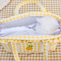【Clearance】Summer Vibes Gingham Pet Carrier - Yellow