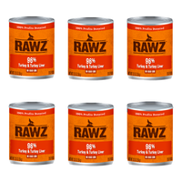 【Rawz】Dog Food - 96% Turkey & Turkey Liver - 12.5oz x12