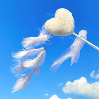 【PAWWAII】白色毛茸茸爱心羽毛逗猫棒