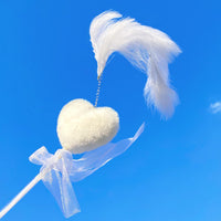 【PAWWAII】白色毛茸茸爱心羽毛逗猫棒