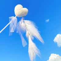 【PAWWAII】白色毛茸茸爱心羽毛逗猫棒