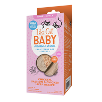 【TIKI CAT - KITTEN】Mousse & Shreds Cat Can - Chicken, Salmon & Chicken Liver - 3/Box