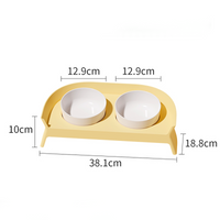 【Clearance】Banana Duo Bowl Dining Table - with Two Ceramic Bowls