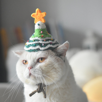 手工编织羊毛小帽子-圣诞树款