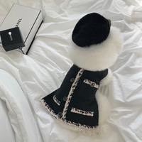 Lady Chamel Classic Knit Dress Set - Black