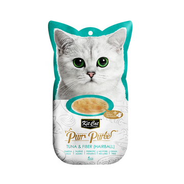 【Kit Cat】Purr Puree Tuna & Fiber (Hairball) 15g x 4