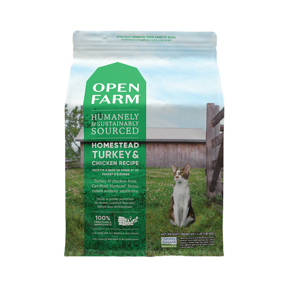 【Open Farm】Adult Cat Dry Food Homestead Turkey & Chicken 8 lb