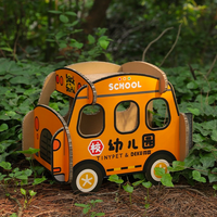 Kindergarten School Bus Cat Scratchboard