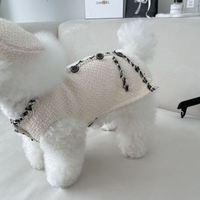 Lady Chamel Classic Knit Dress Set - White