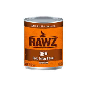 【Rawz】96% DUCK, TURKEY & QUAIL DOG FOOD 12.5oz x12