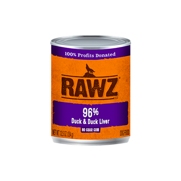 【Rawz】96% DUCK & DUCK LIVER DOG FOOD 12.5oz x12