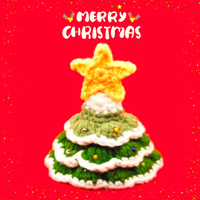 手工编织羊毛小帽子-圣诞树款