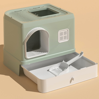 小别墅猫砂盆 - 绿色