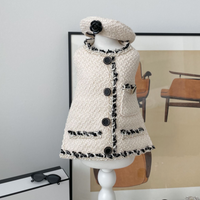 Lady Chamel Classic Knit Dress Set - White