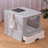Cat Litter Box with Front Entry Top Exit
