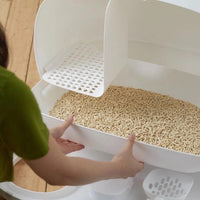 Makesure Cat Litter Box - WHITE - Pet Supplies - PawPawDear