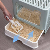Cat Litter Box with Front Entry Top Exit