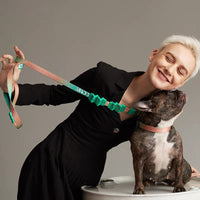 【MAOGOUBLUE】Self-unwinding Dog Leash Set - Mint