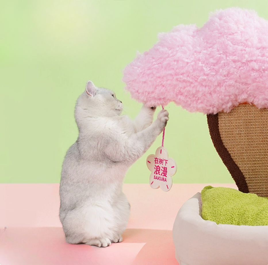 【ZEZE】Cherry Blossom Tree Cat Scratchboard