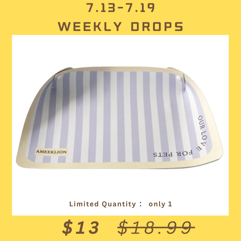 【Weekly Drops】【Ameeklion】Semi-Enclosed Waterproof PU Leather Pet Feeding Mat