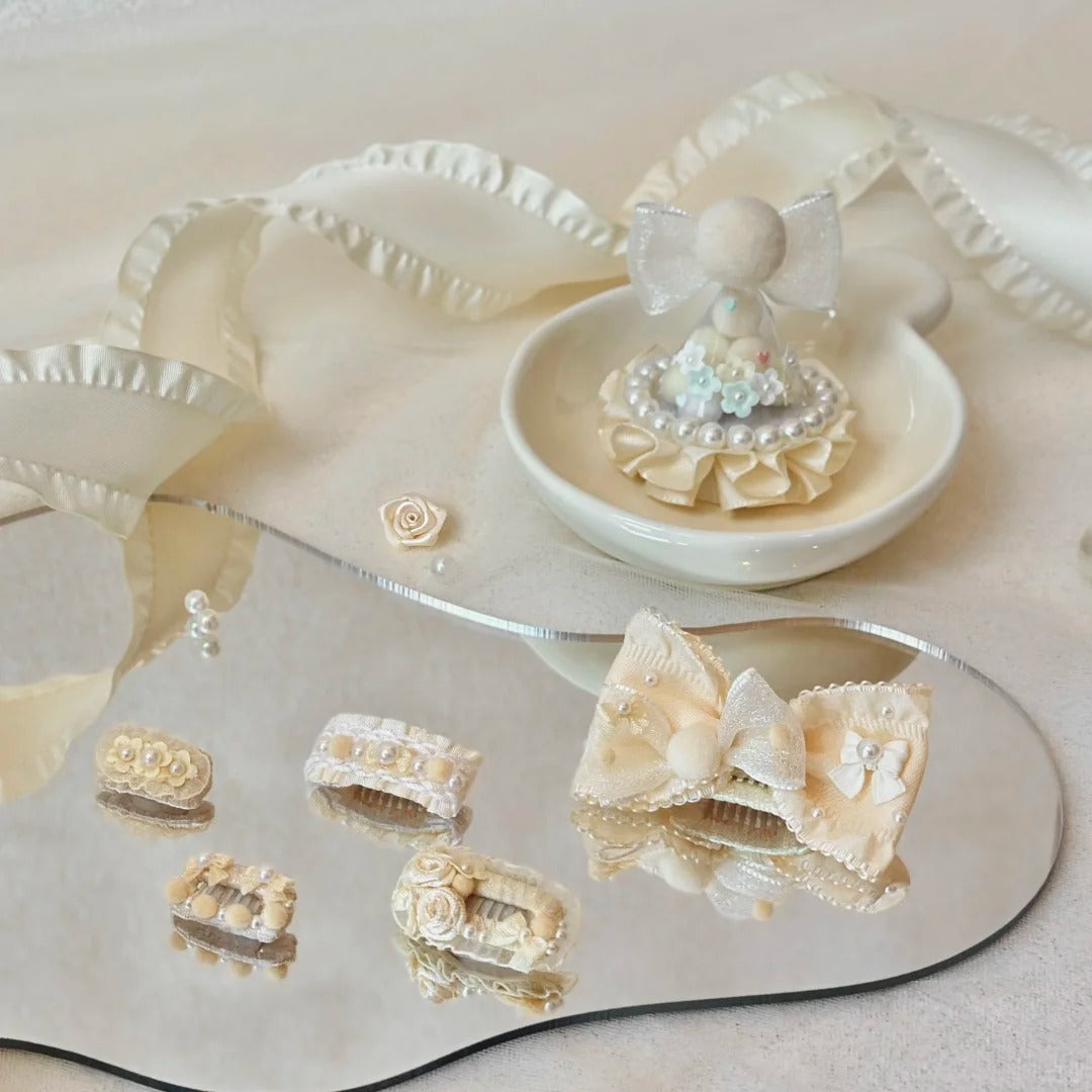 Cream Puff Pet Hair Clip Set