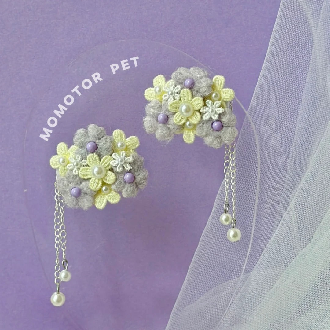 Floral Tassel Pearl Hair Clip Set