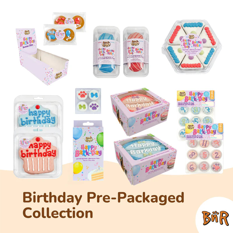 【Bosco and Roxy‘s BNR】Prepackaged 4pk Woof It Up Bones | Birthday